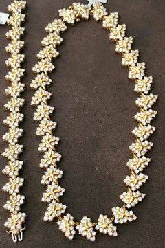 38 Carat Diamond Necklace and Bracelet 180 Grams 14 Karat Gold Bridal Suite