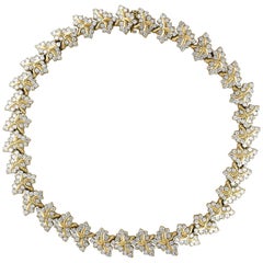 Parure de mariée en or 14 carats avec collier et bracelet en diamants de 38 carats 180 grammes