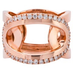.38 Carat Diamond Rose Gold Open Band Ring 