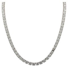 38 Carat Diamond Tennis Necklace in 14k White Gold