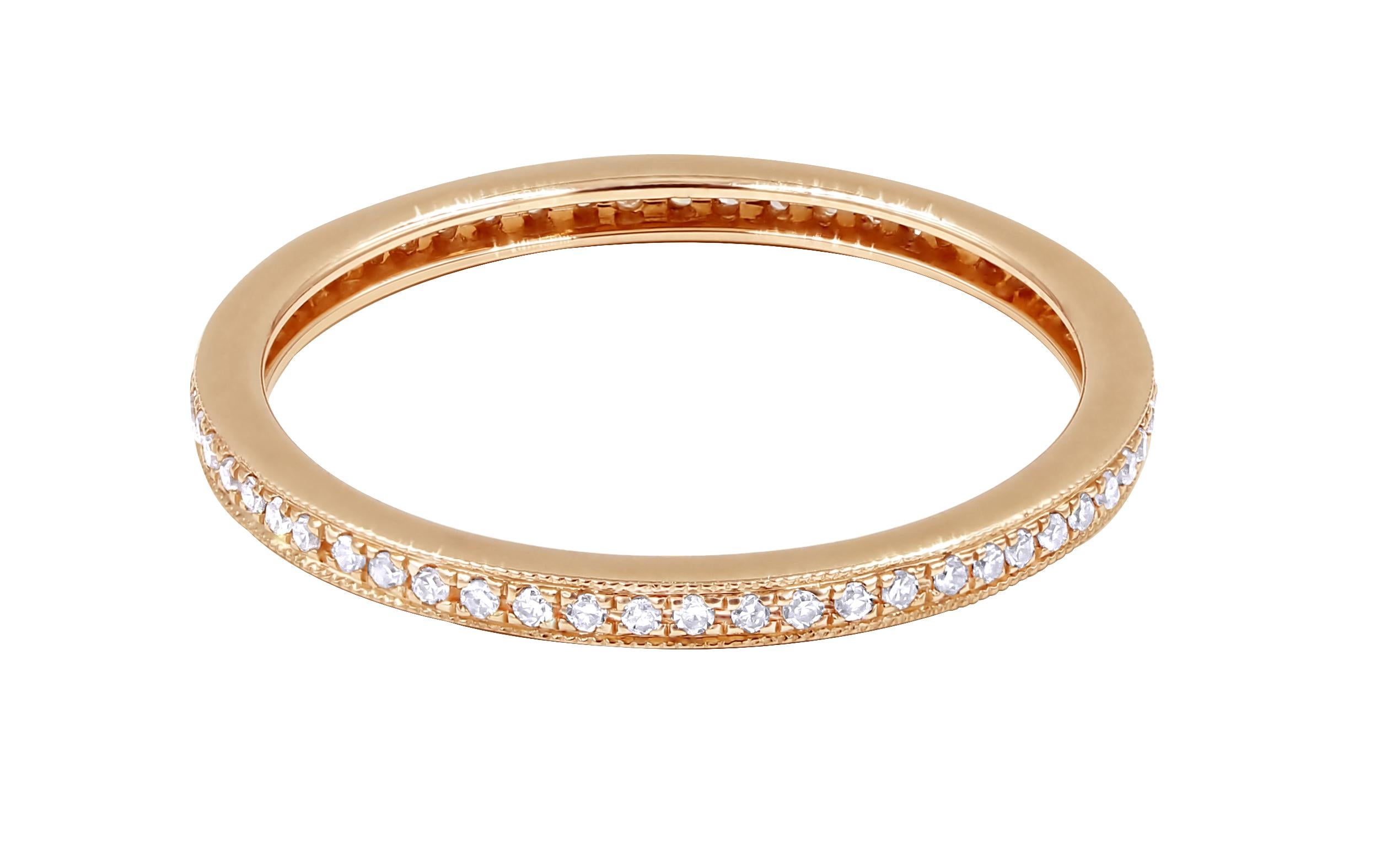 Ladies beautiful diamond wedding band.
.38 carat total weight of round brilliant cut diamonds.
Carefully handcrafted in 14k rose gold.
We are always interested in your best offer.
Please contact us with any question
Size 7.