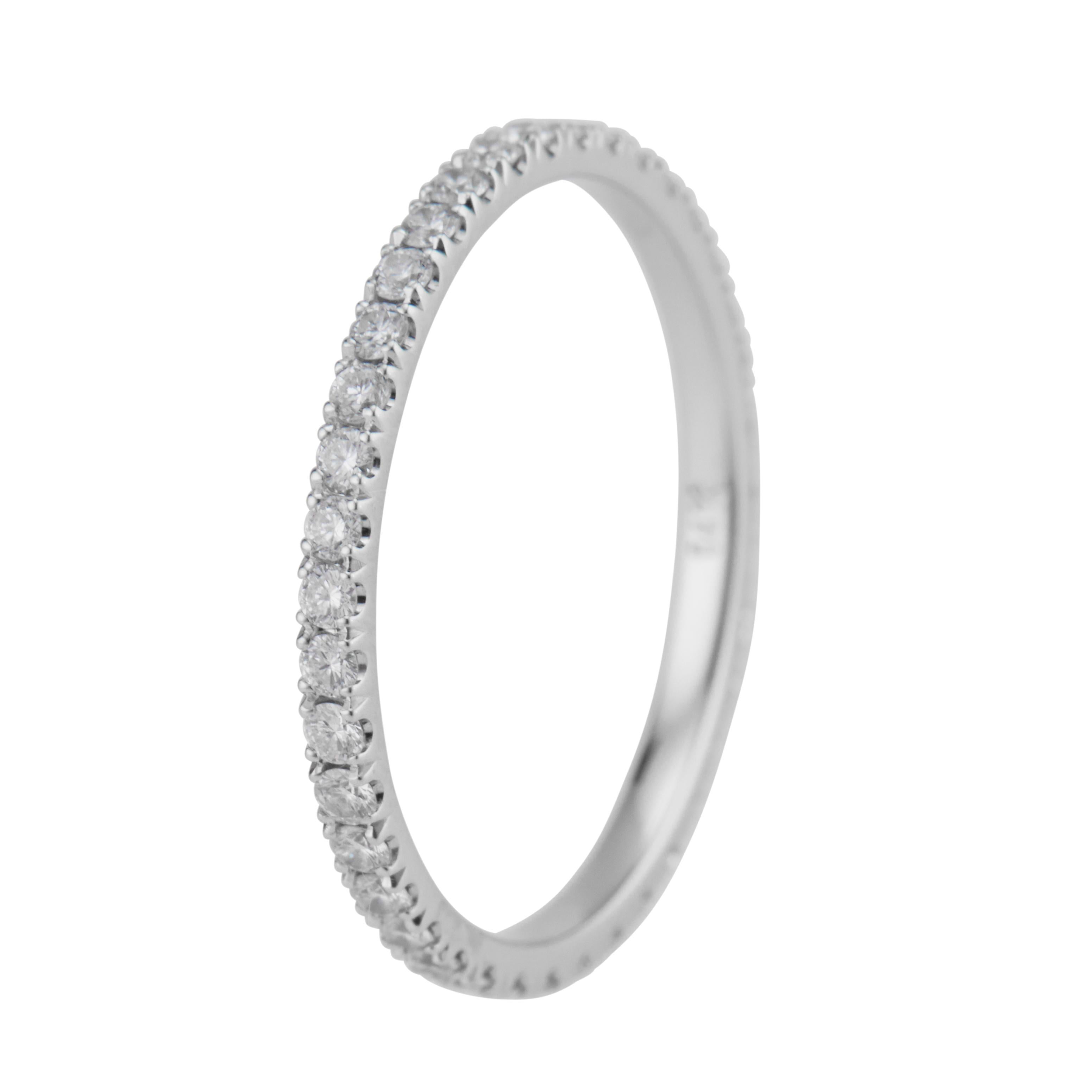Round Cut .38 Carat Diamond White Gold Eternity Wedding Band Ring
