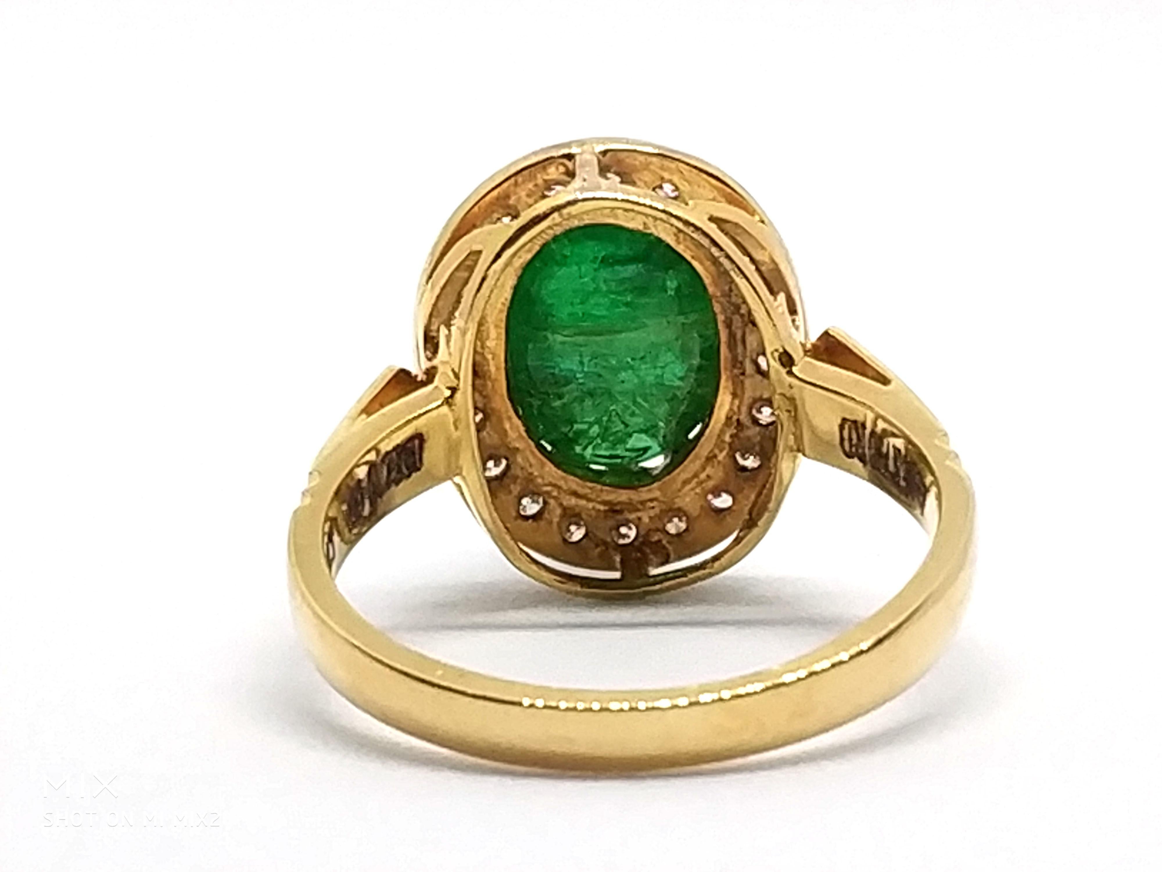 3.8 Carat Emerald 0.75 Carat Diamond Ring 5