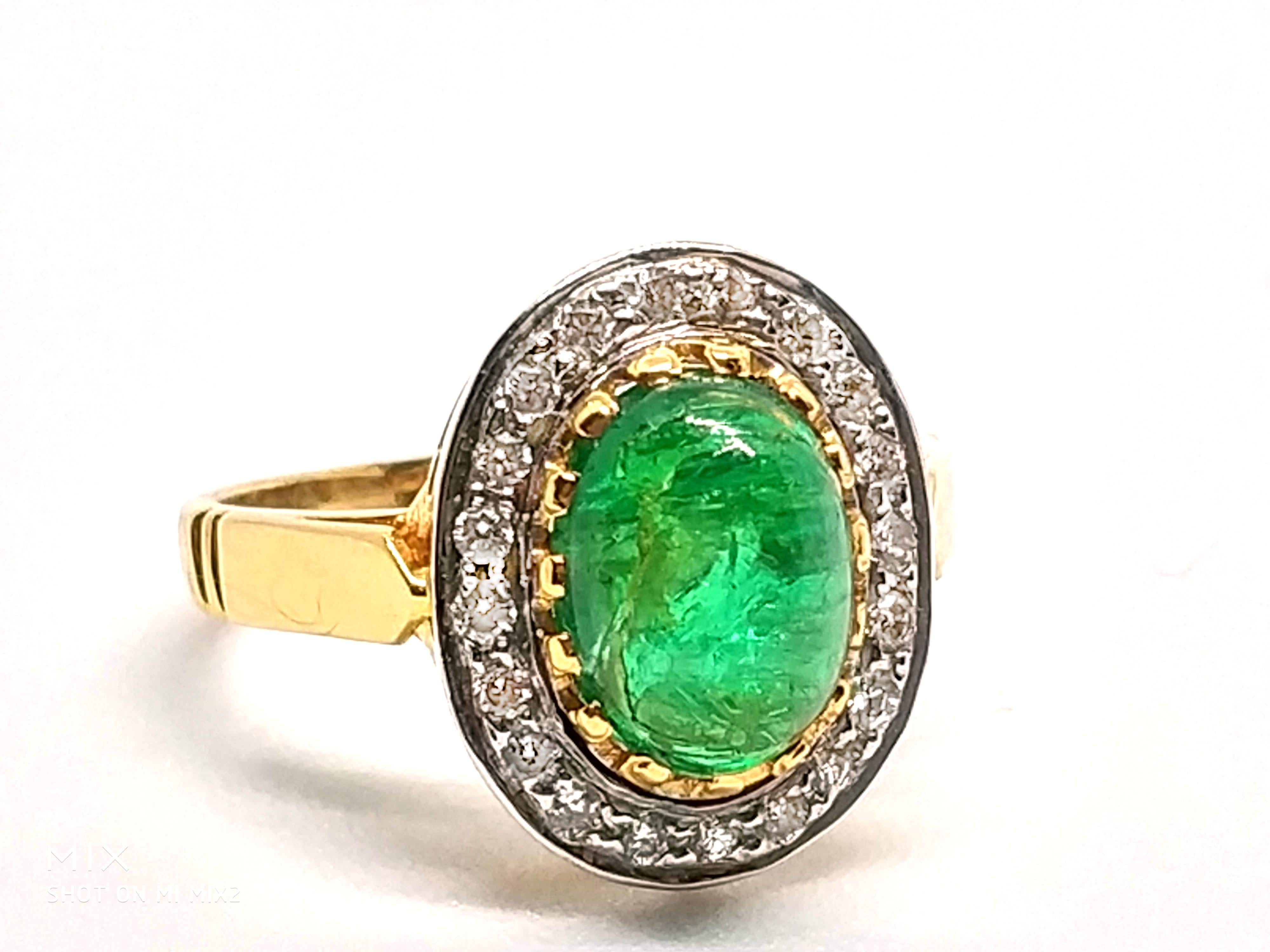 3.8 Carat Emerald 0.75 Carat Diamond Ring 6