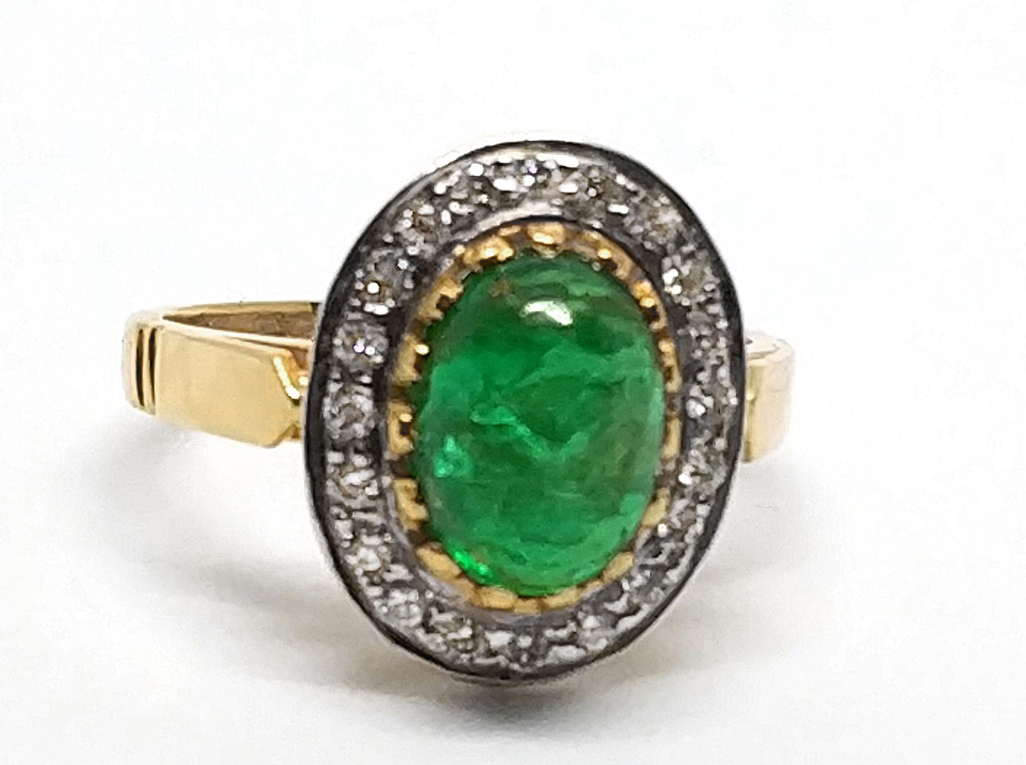 3.8 Carat Emerald 0.75 Carat Diamond Ring In New Condition In London, GB