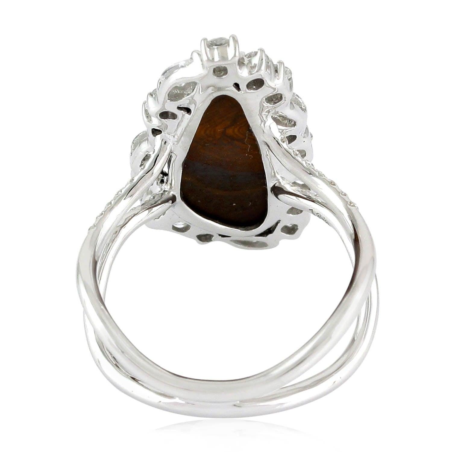 For Sale:  3.8 Carat Opal Diamond 18 Karat Cocktail Ring 3