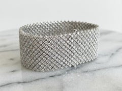38 Carat Round Pave Diamond Bracelet