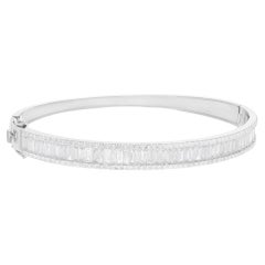 3,8 Carati SI Chiarezza HI Colore Baguette Bracciale di diamanti in oro bianco 18 carati