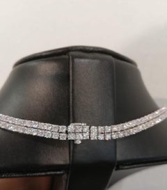 38 Carat Tennis Necklace Brooch Baguette Round Brilliant Cut Diamonds