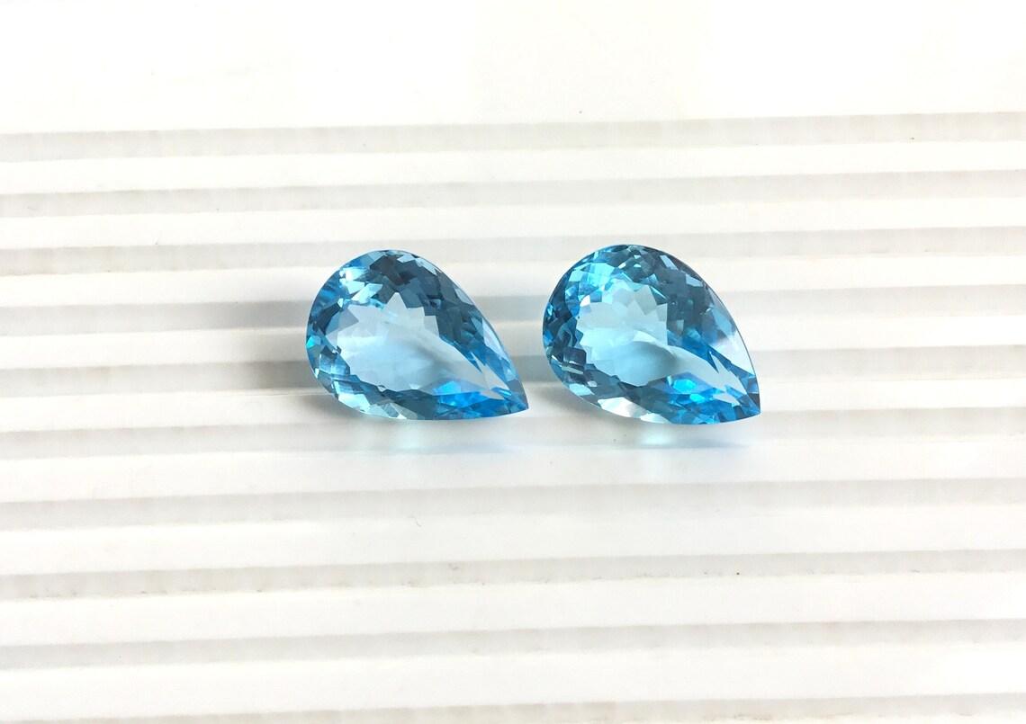 Blue Topaz Pear Pair Natural Gemstone 2 Piece Faceted Earrings Gemstone

Size : 21x14 To 21x15 MM
Shape : Pear
Weight : 38.00 Carats
Quantity : 2 Piece

Buy with confidence from a company based in Jaipur, India. We offer timely dispatch and ensure