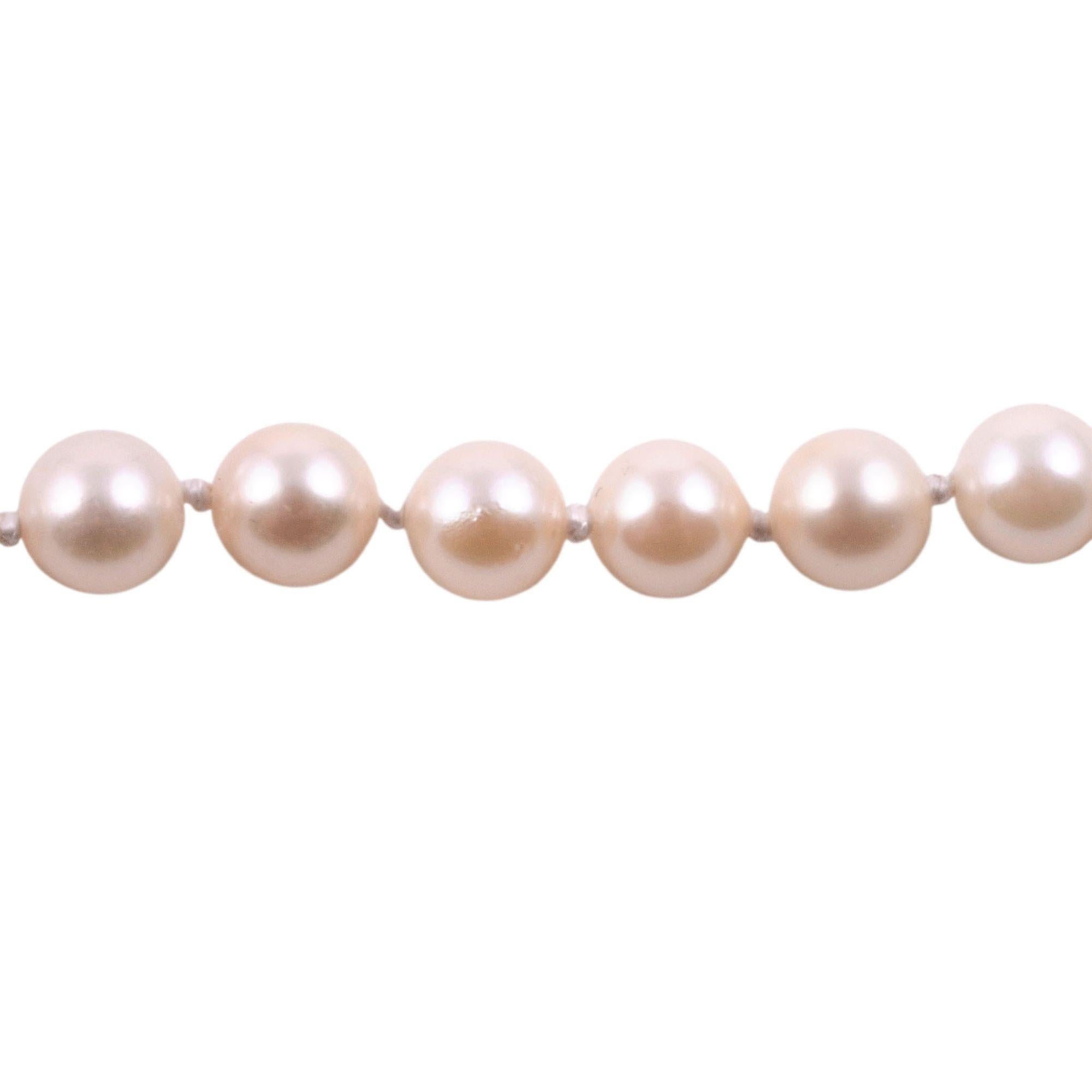 Akoya Pearl Necklace In Good Condition For Sale In Solvang, CA