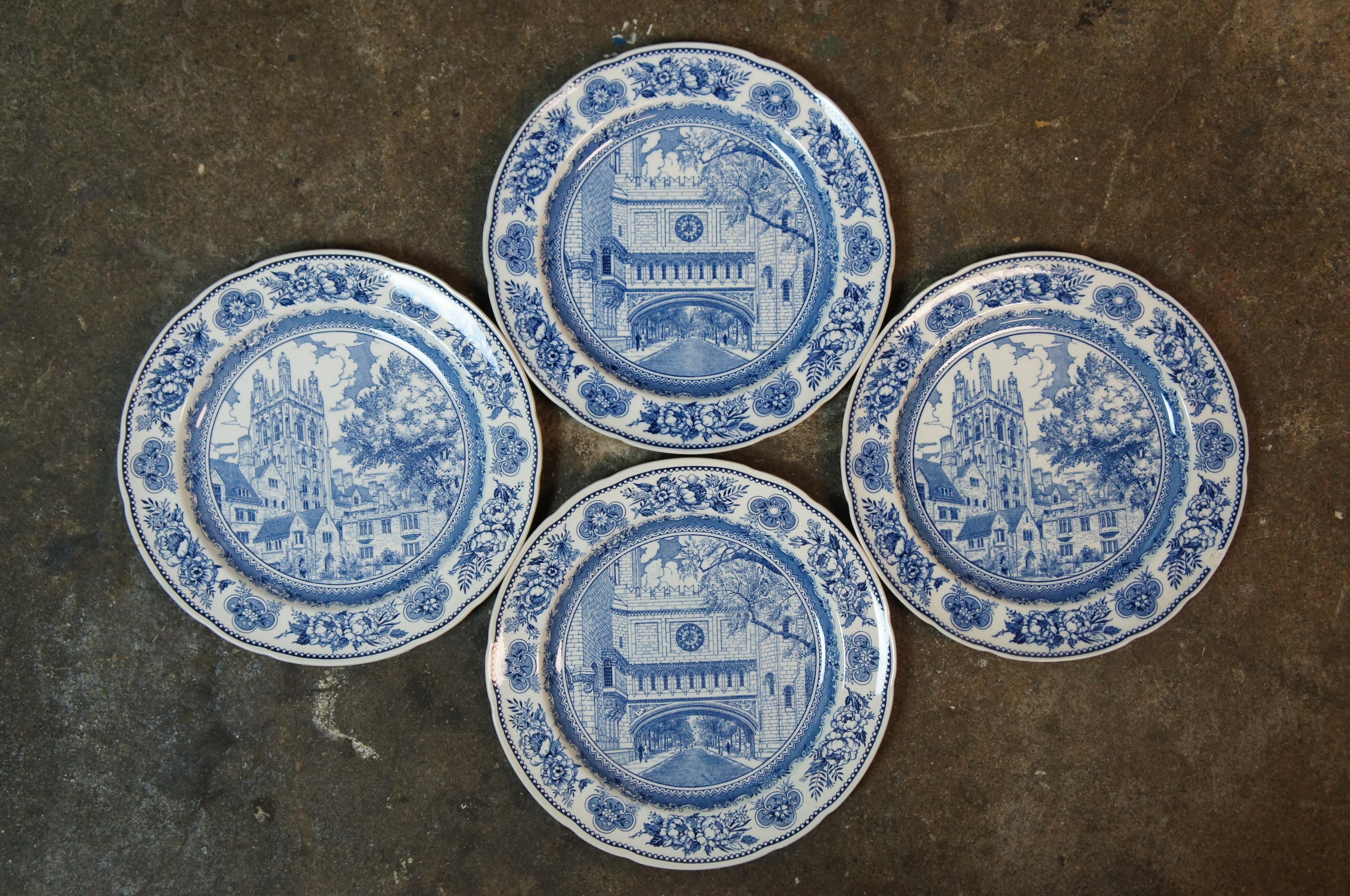38 Pc Antique Blue Wedgwood Yale University Colllege China Dinnerware Platter  2