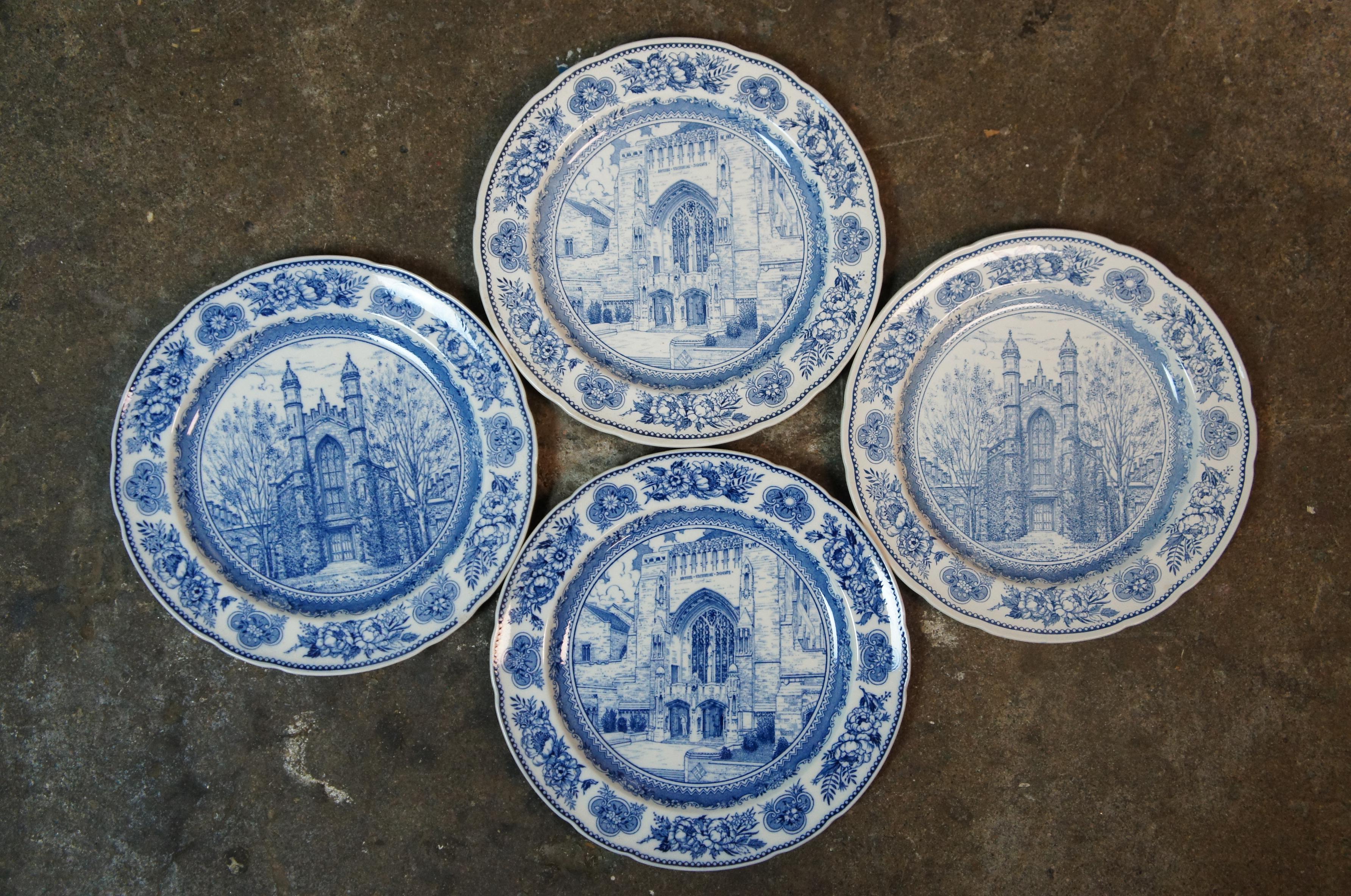 38 Pc Antique Blue Wedgwood Yale University Colllege China Dinnerware Platter  3