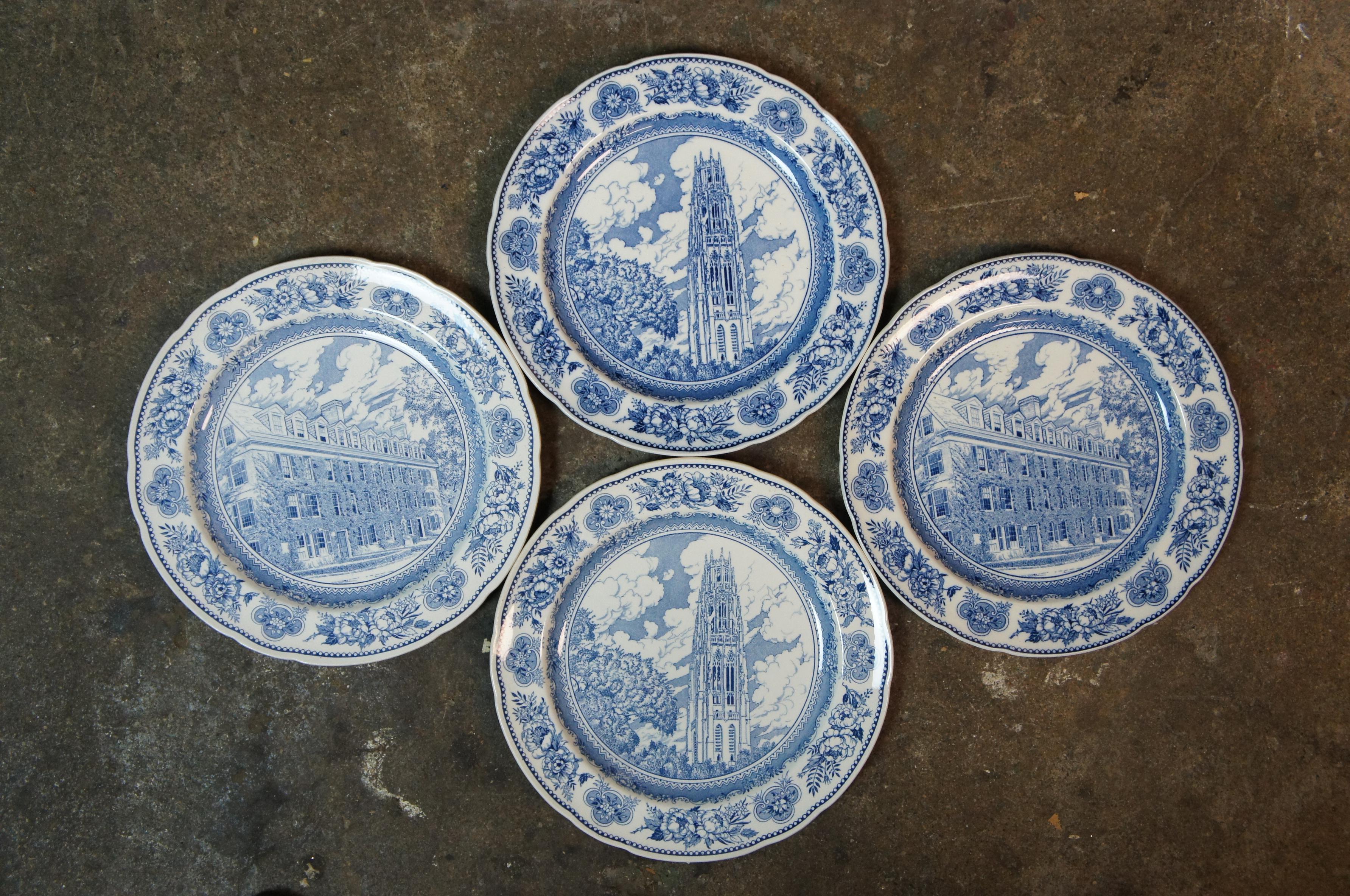 20th Century 38 Pc Antique Blue Wedgwood Yale University Colllege China Dinnerware Platter 