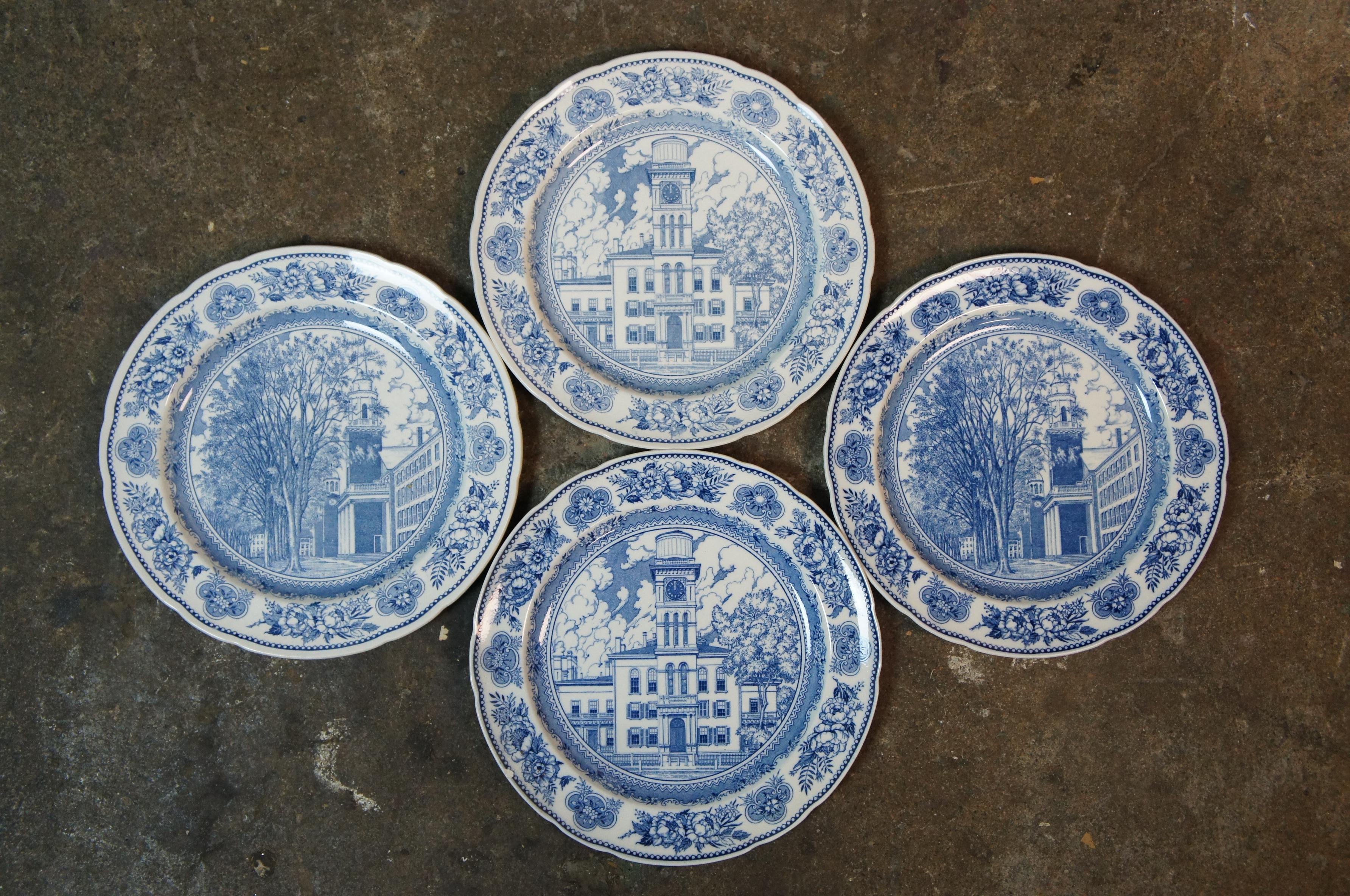 Ceramic 38 Pc Antique Blue Wedgwood Yale University Colllege China Dinnerware Platter 