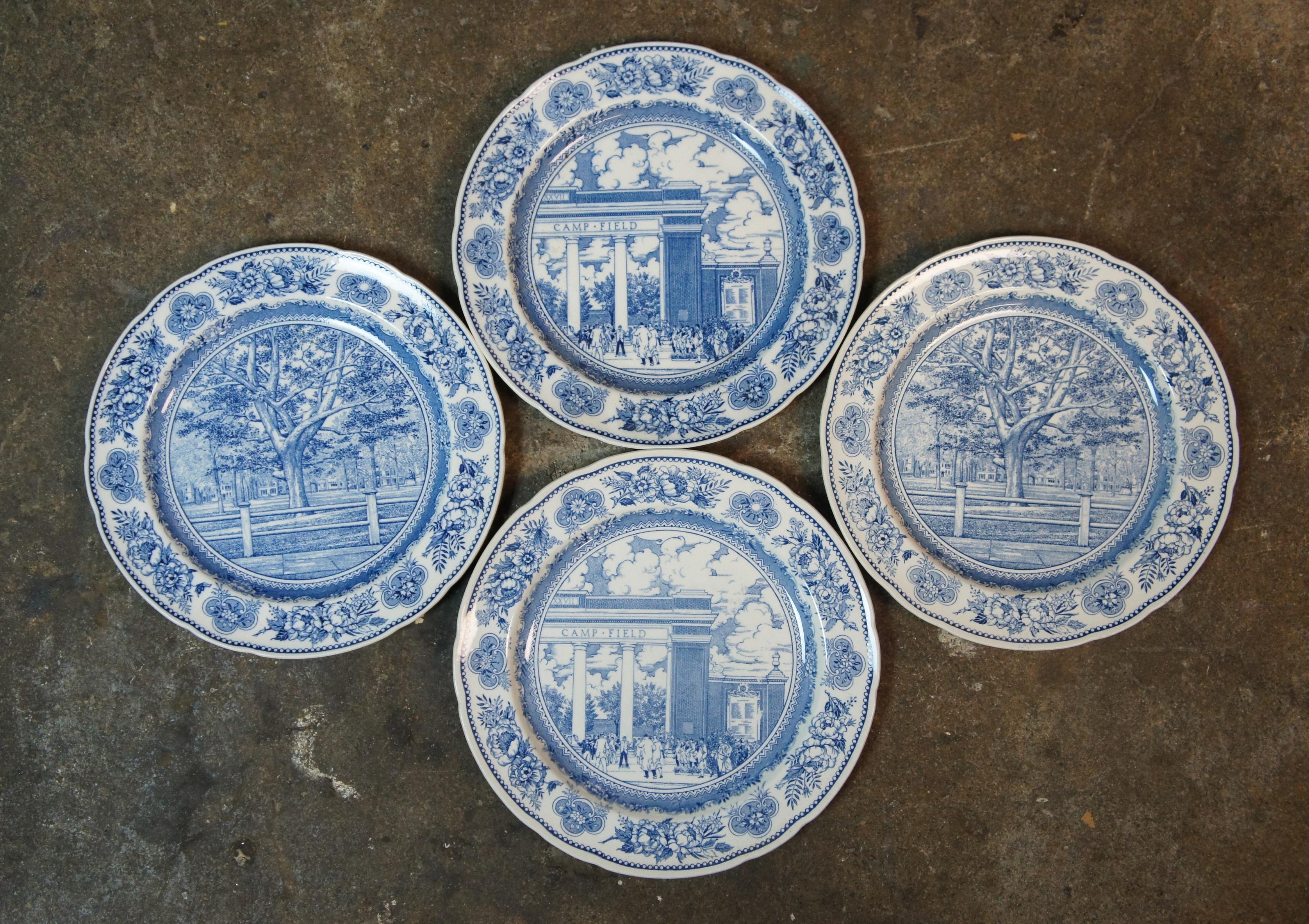 38 Pc Antique Blue Wedgwood Yale University Colllege China Dinnerware Platter  1
