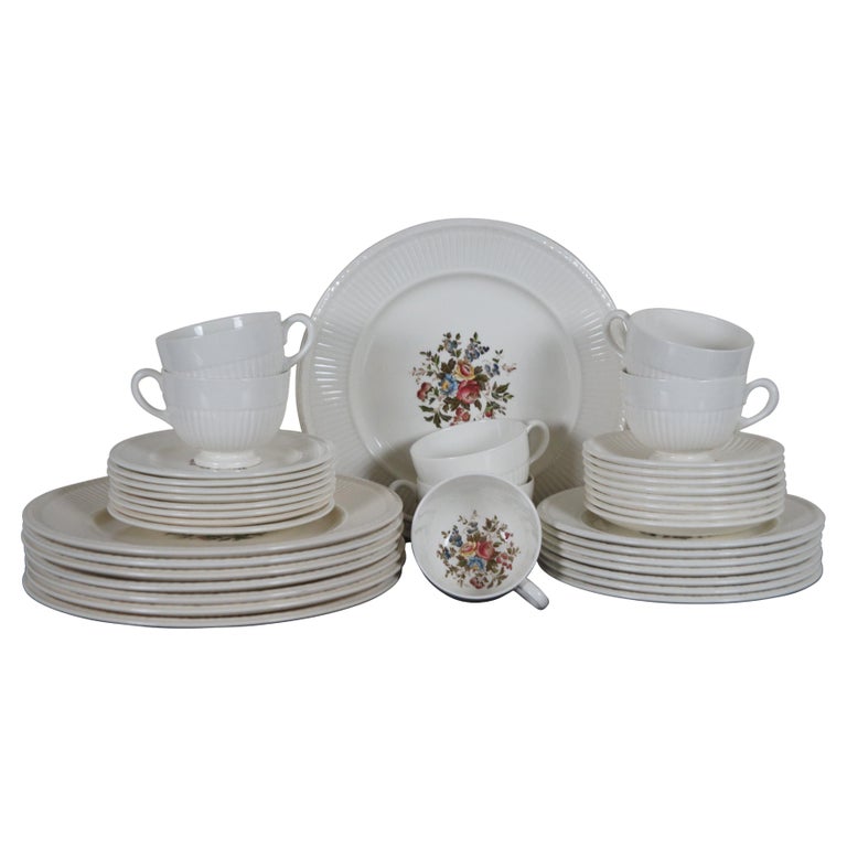 38 Pc Antique Wedgwood Conway Edme China Dinner Service Set Floral AK8384 For Sale at 1stDibs