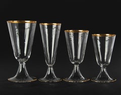 38-Piece Set of Crystal Glasses Made by Val Saint Lambert Model Lyon