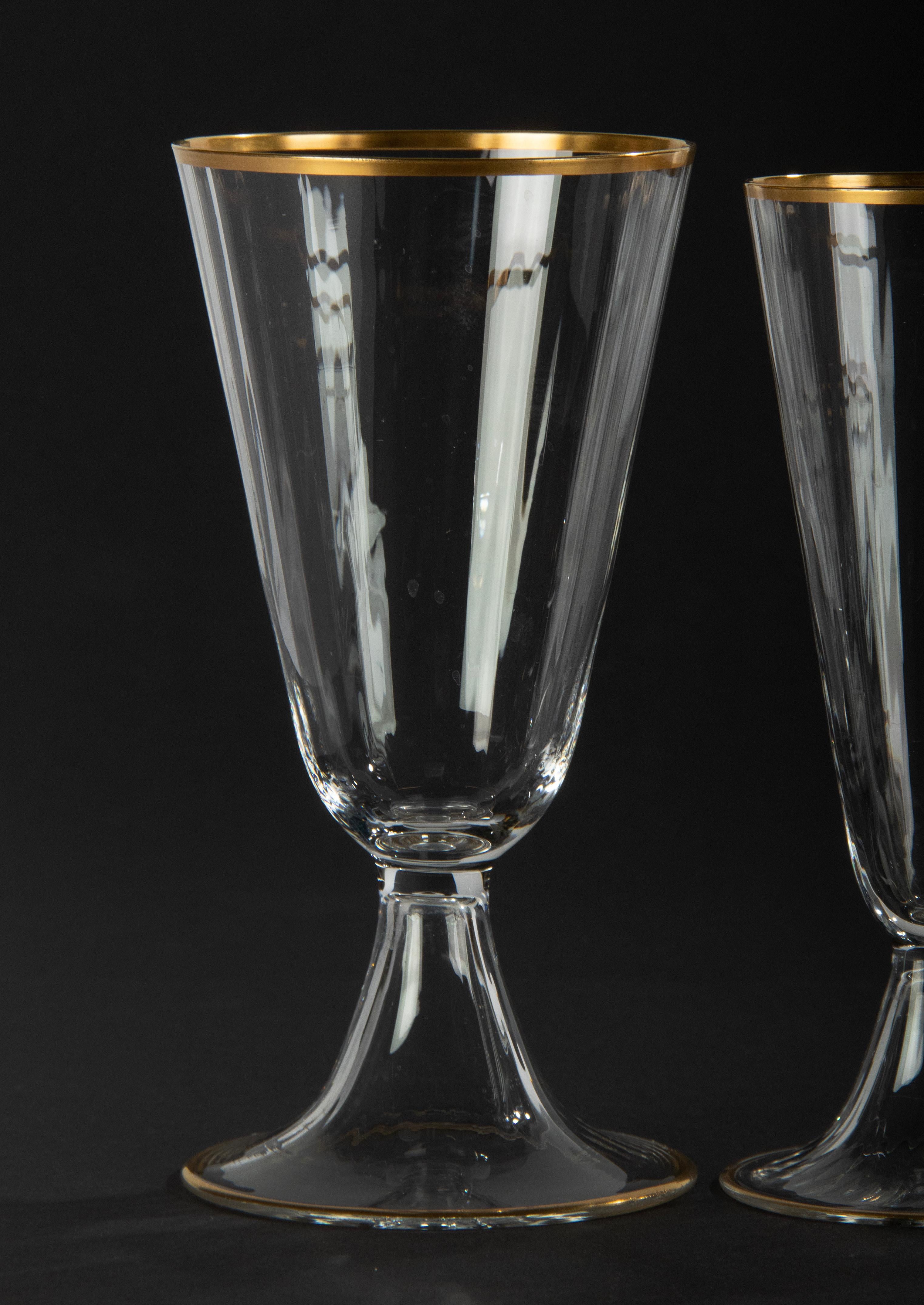 38-teiliges Set von Kristallgläsern von Val Saint Lambert, Modell Lyon (Handgefertigt) im Angebot