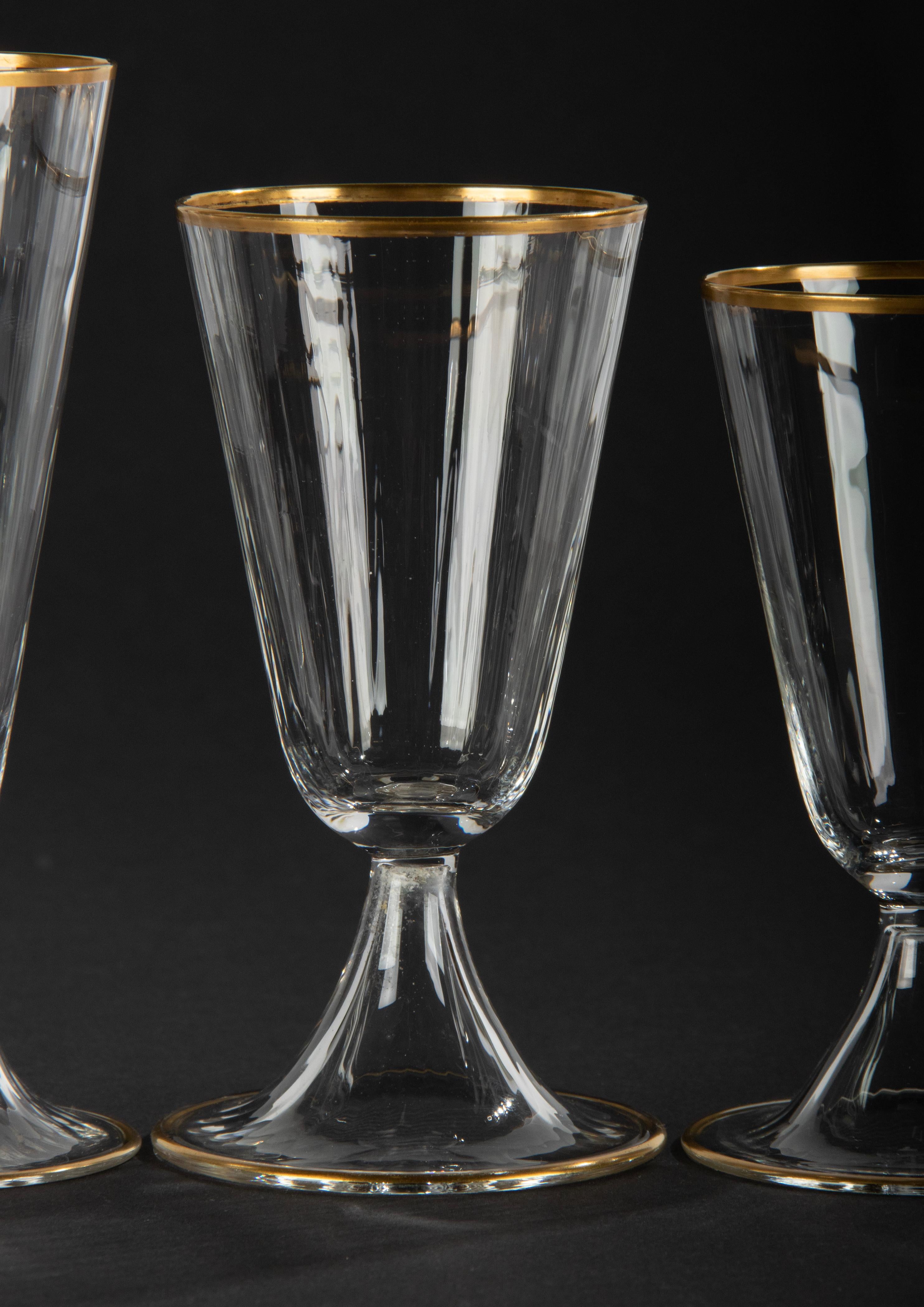 38-Piece Set of Crystal Glasses Made by Val Saint Lambert Model Lyon For Sale 1