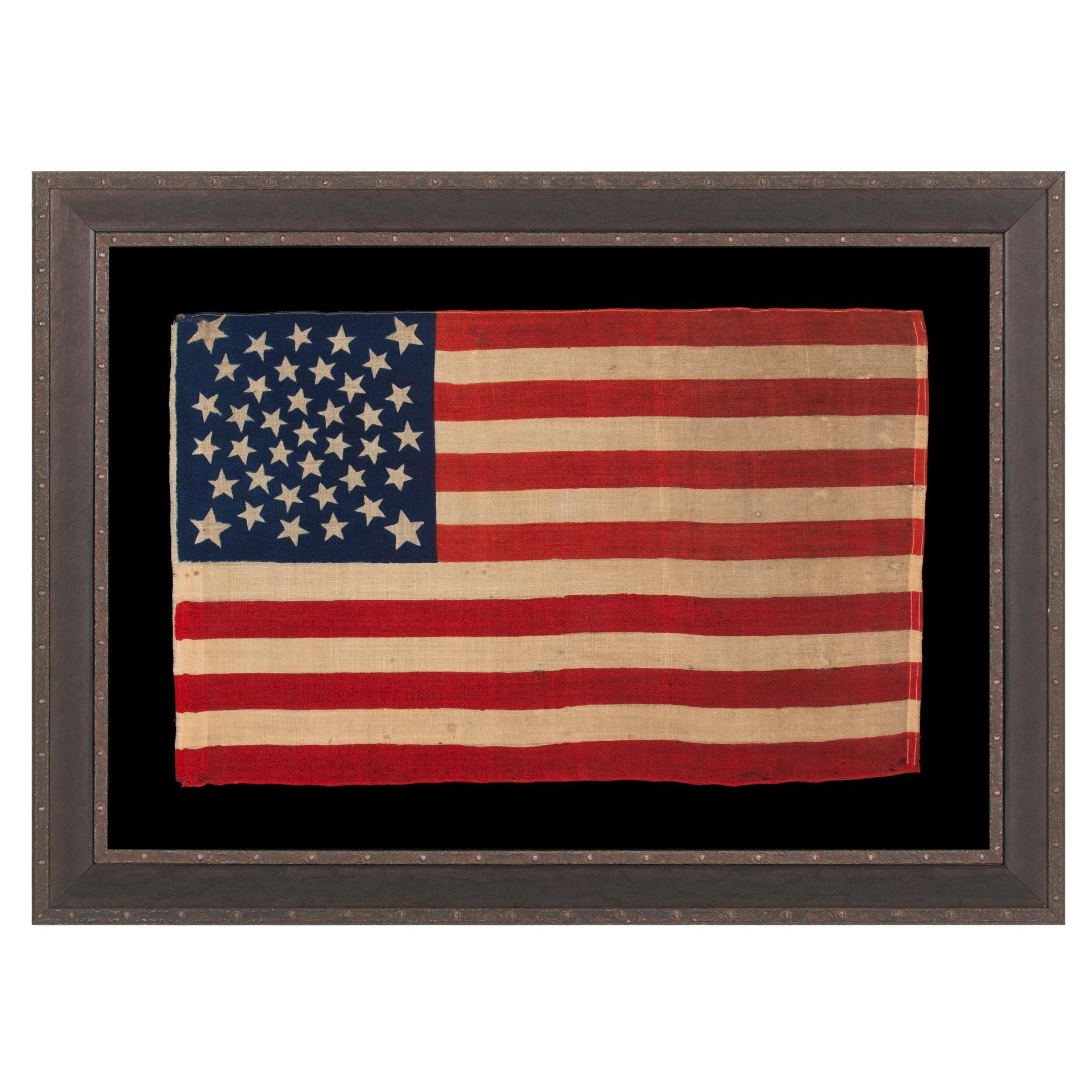 38 Star American Flag, Colorado Statehood, Made by Horstmann Brothers ca 1876
