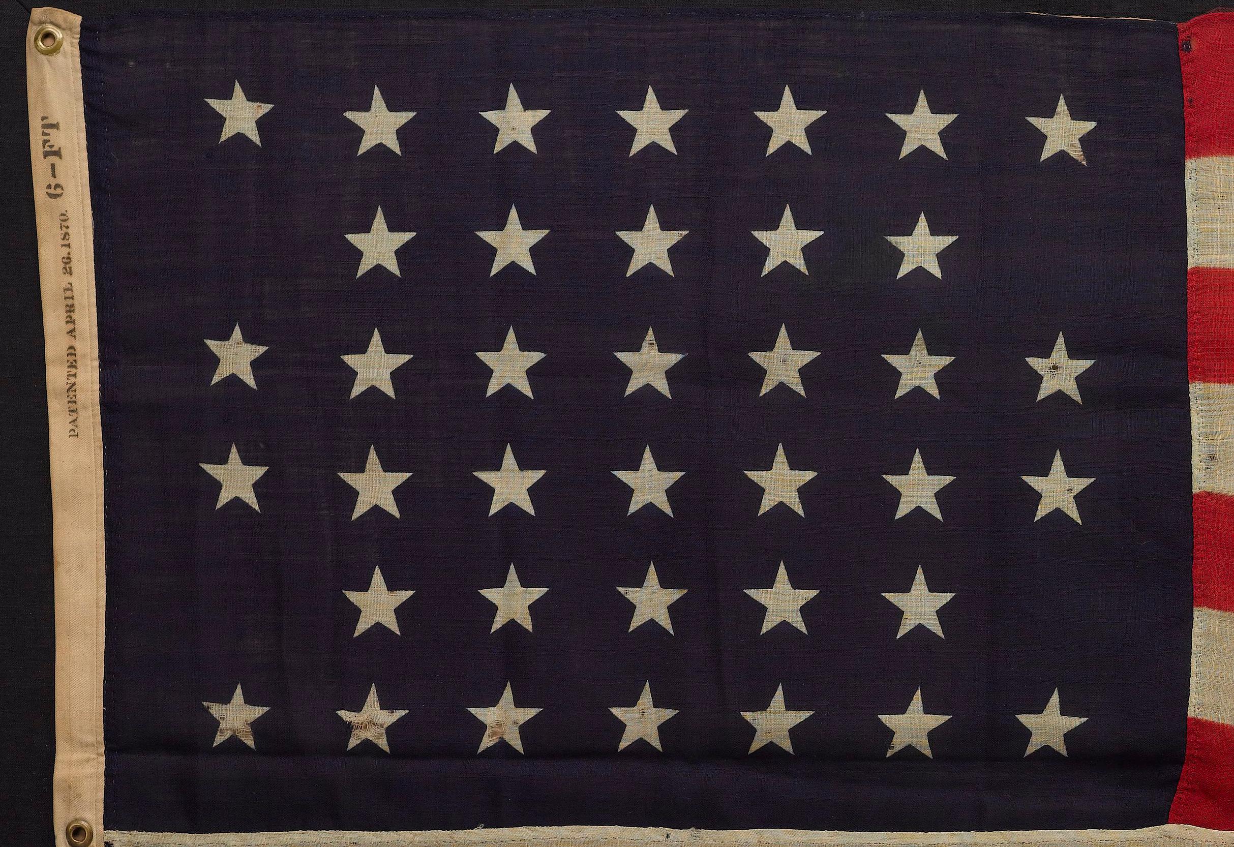 38-Star American Flag, Commemorating Colorado Statehood, 1876-1889 In Good Condition In Colorado Springs, CO