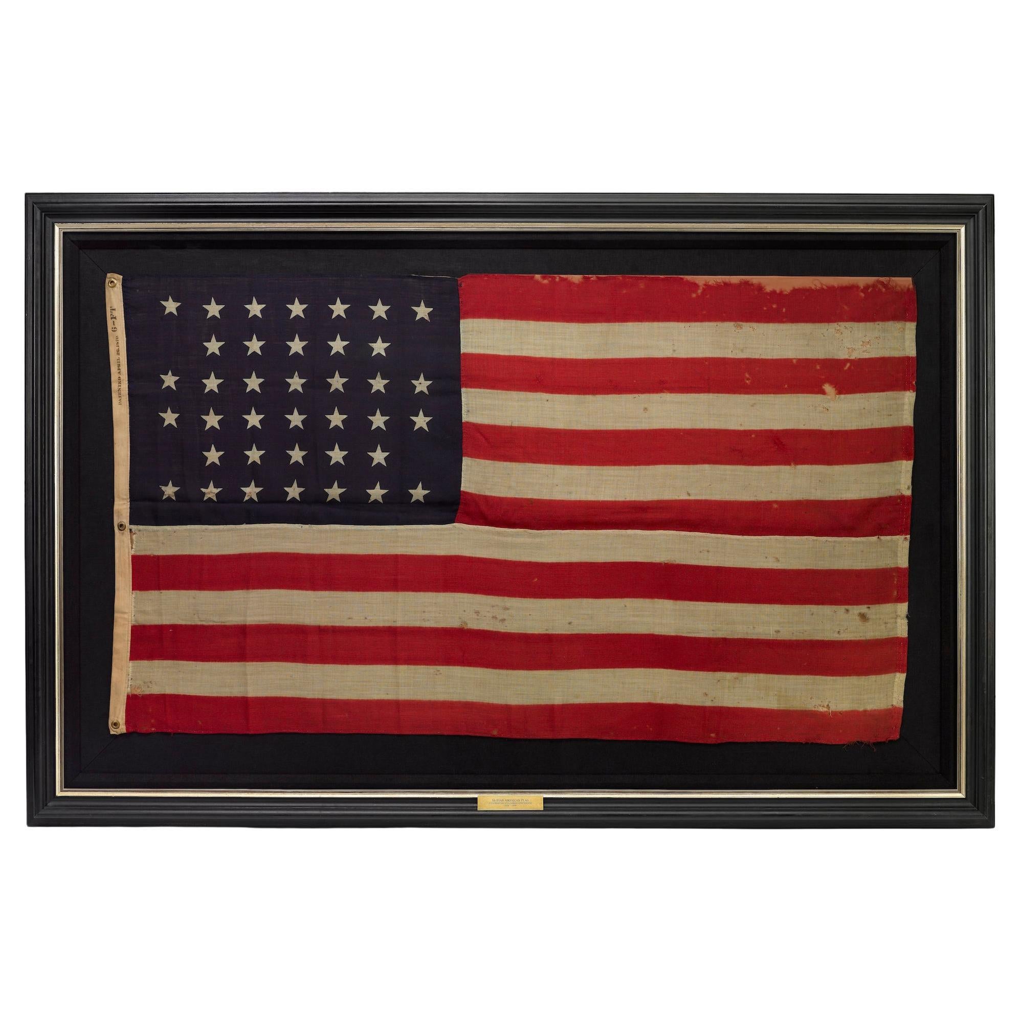 38-Star American Flag, Commemorating Colorado Statehood, 1876-1889
