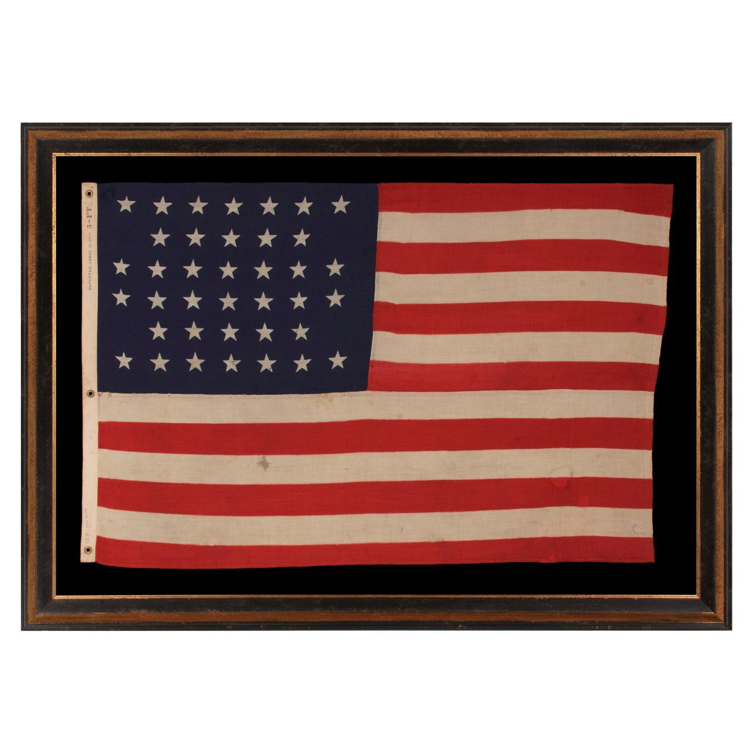 38 Star American Flag Made by U.S. Bunting Company, EX-Whitney Smith Collection