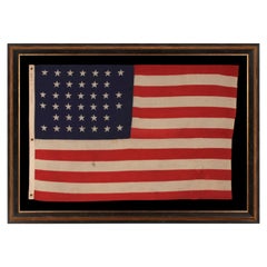 Antique 38 Star American Flag Made by U.S. Bunting Company, EX-Whitney Smith Collection