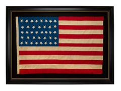 Bandiera americana a 38 stelle, con stelle a doppia applicazione cucite a mano, CIRCA 1876