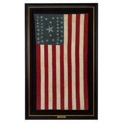 Antique 38-Star Vertical American Flag, Celebrating Colorado Statehood, Circa 1876