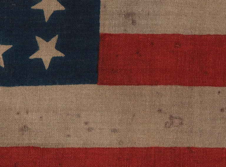 Late 19th Century 38 Star American Flag With Stars in a Rare Circle-In-A- Square Medallion For Sale