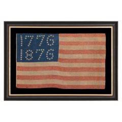 Antique 38 Star American Flag with Stars That Spell "1776-1876"