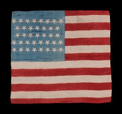 38 Star American Parade Flag, Colorado Statehood, 1876-89, Battle Flag Style