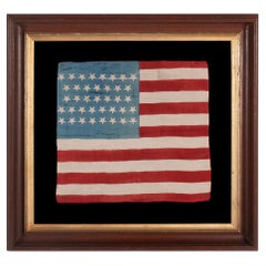 38 Star American Parade Flag, Colorado Statehood, 1876-89, Battle Flag Style