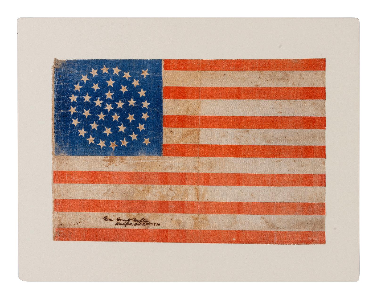 Late 19th Century 38-Star American Parade Flag, Flown at a Reception for President Grant, 1880