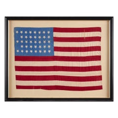 38-Star American Parade Flag, Printed on Silk, Commemorating Colorado Statehood