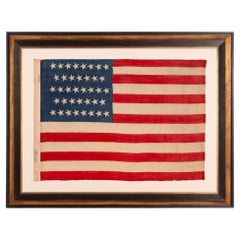38 Star Antique American Flag by Horstman Brothers, Colorado Statehood, ca 1876