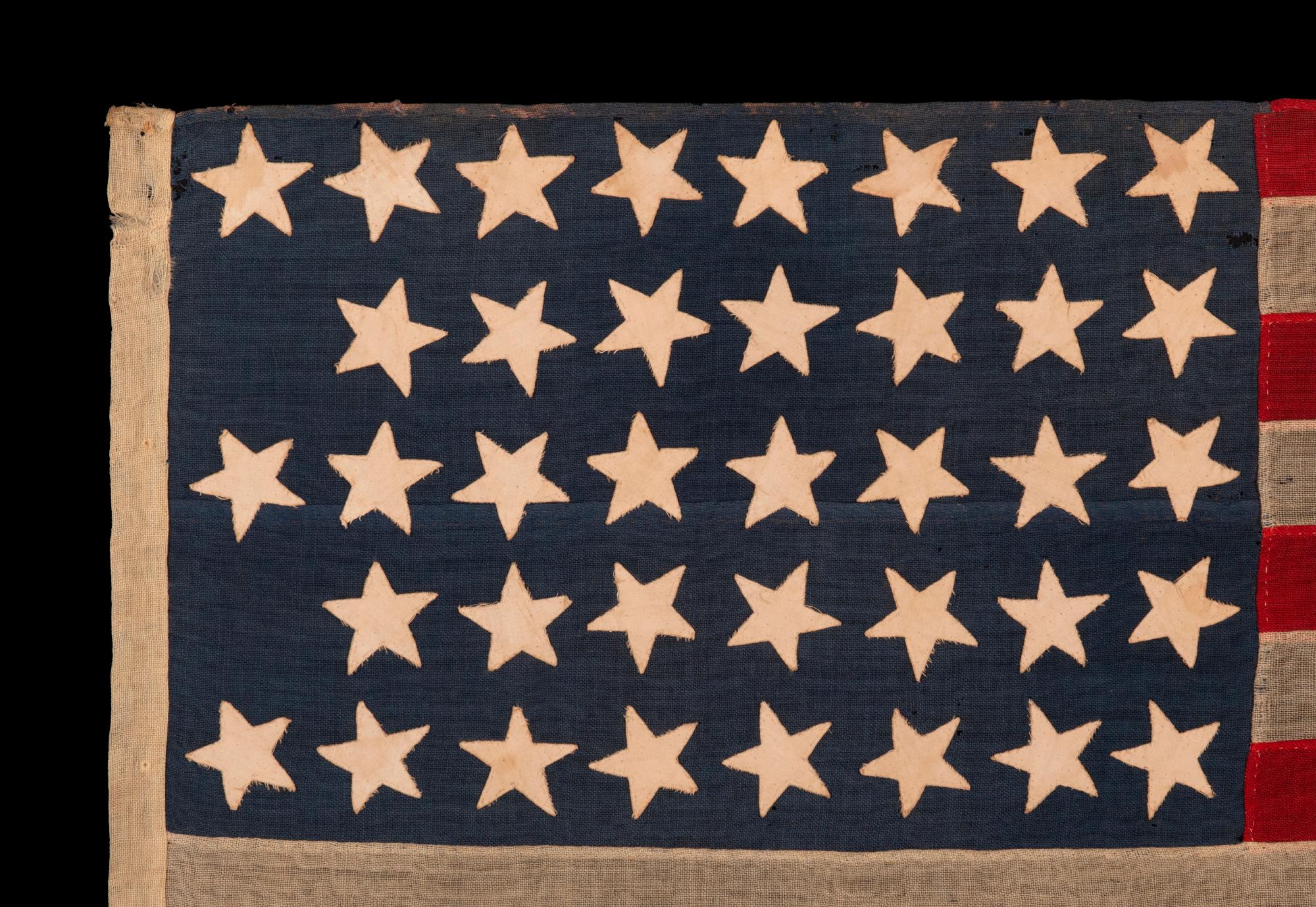 38 Star Antique American Flag, Colorado Statehood, ca 1876-1889 In Good Condition In York County, PA