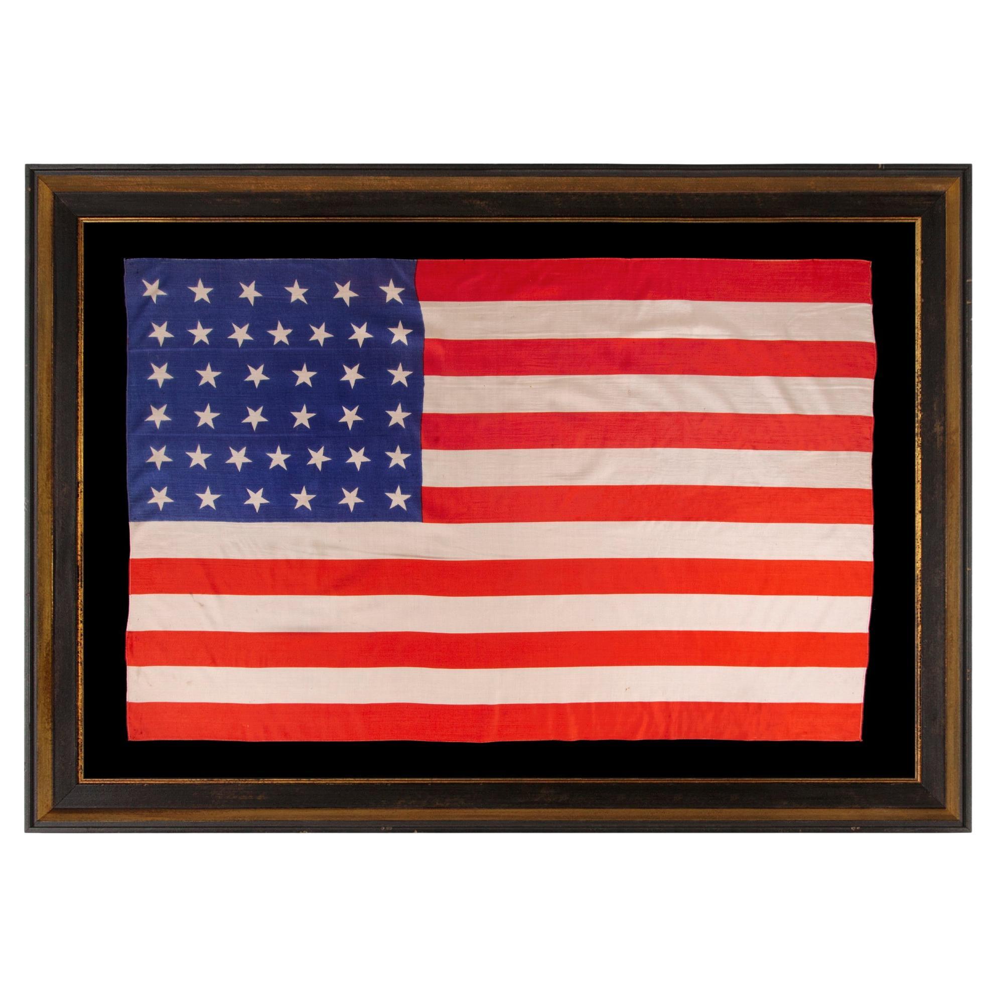 38 Star Antique American Flag, Colorado Statehood, ca 1876-1889