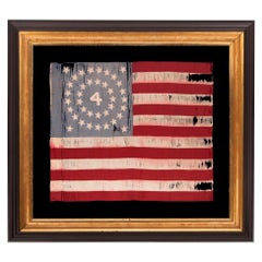 38 Star Antique American Flag; Extremely Rare; Indian Wars, US Army Flank Guidon