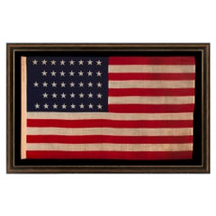 38 Star Antique American Flag, Colorado Statehood, Made in Massachusetts 1876-89