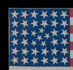 38 Star Antique American Parade Flag, Colorado Statehood, ca 1876-1889
