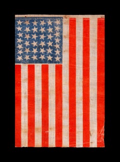 38 Star Antique American Parade Flag, Colorado Statehood, Ca 1876-1889