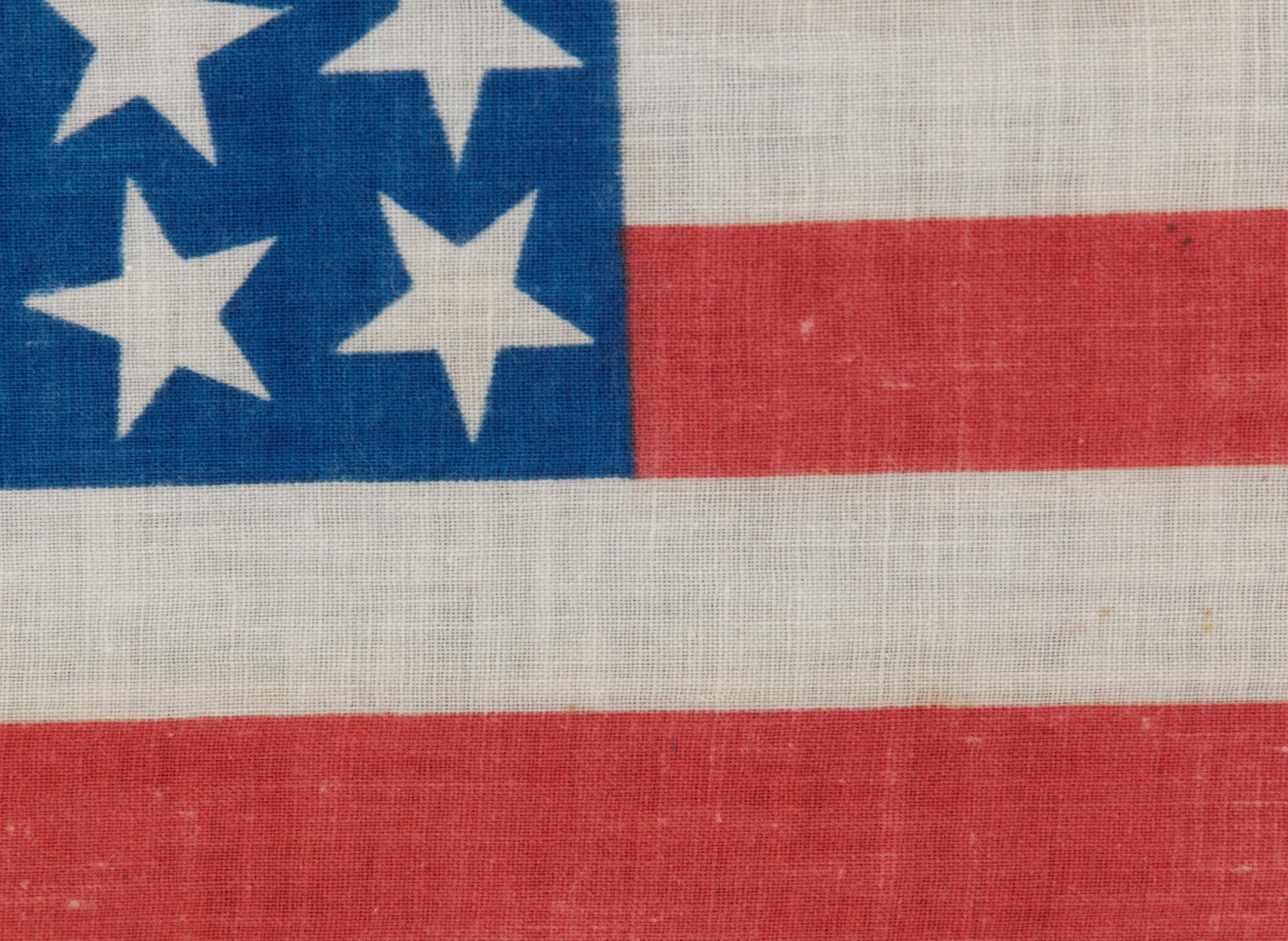 38-Sterne-Antike amerikanische Paradeflagge, Colorado Statehood, ca. 1876-1889 im Zustand „Gut“ im Angebot in York County, PA