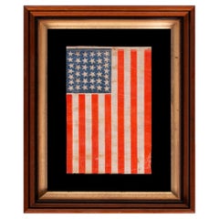 Bandera de desfile americana antigua de 38 estrellas, Colorado Statehood, Ca 1876-1889