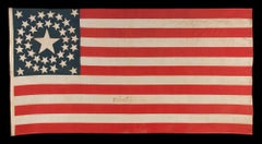 38 Star Antique Flag, Stars in Double Wreath Pattern, Colorado Statehood 1876-89