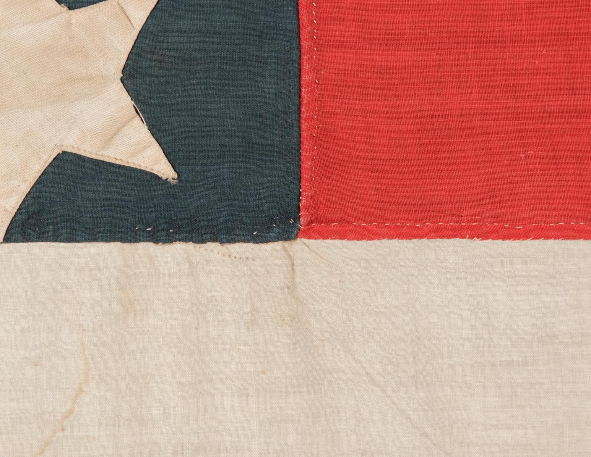 38 Sterne antike Flagge mit 38 Sternen, Sterne im Doppelkranzmuster, Colorado Statehood 1876-89 im Zustand „Gut“ im Angebot in York County, PA