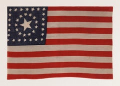 38 Star, Circle-In-A-Square Medallion American Flag, Made by Horstmann Brothers