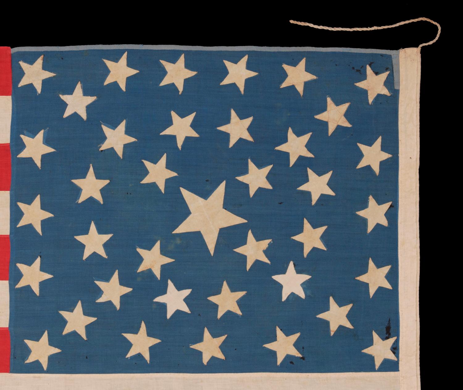 38 amerikanische Flagge mit 38 Sternen und einem Südkreuz im Kanton, Colorado Statehood im Zustand „Gut“ in York County, PA